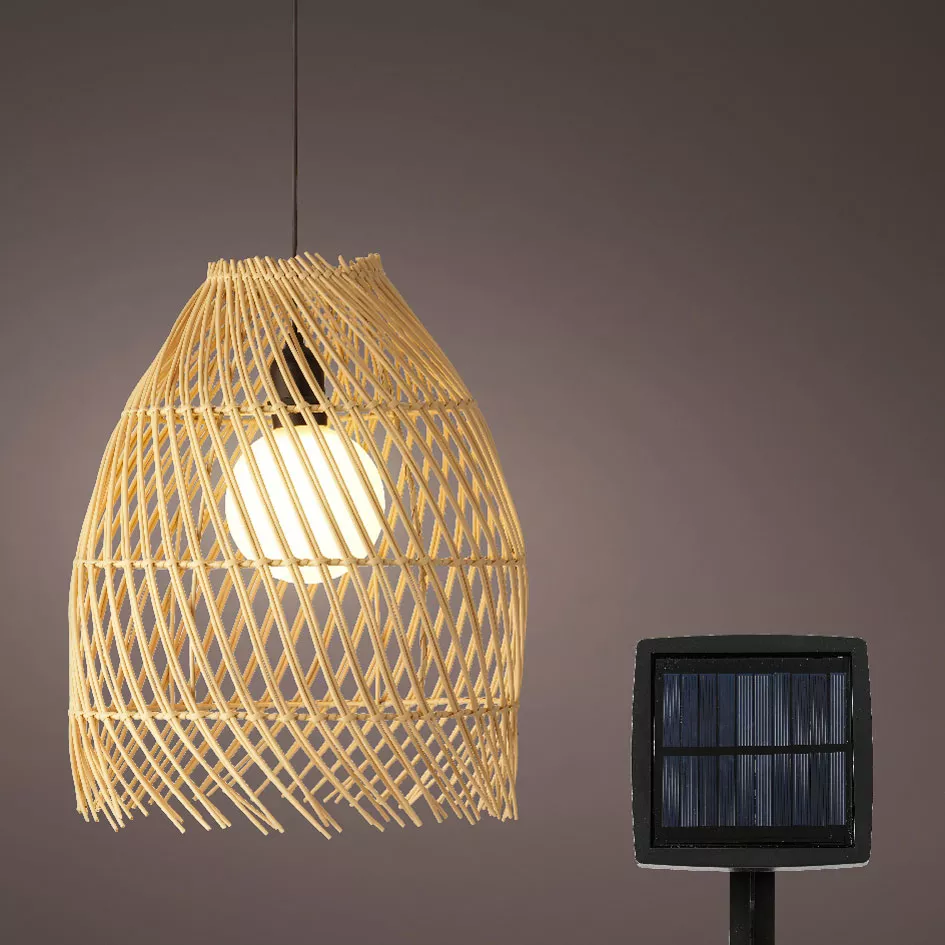 Suspension de jardin solaire LED (D28 cm) Tropical Naturel