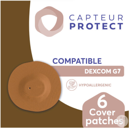 Capteur Protect Patches Marron Cover Dexcom G7/One+ 6 Pièces