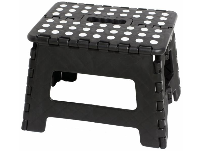 M & B Klapphocker Klapp-Klick Kunststoff, Schwarz Faltbarer Tritt