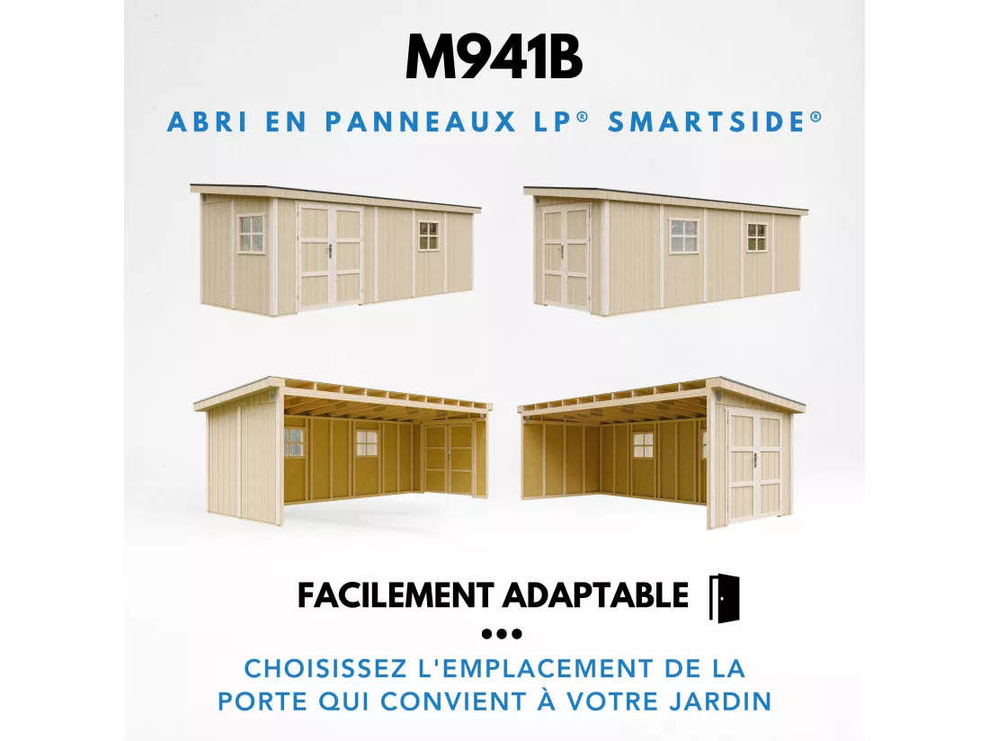 Abri de Jardin Qualité Premium 14,3 m² - H231x248x648 cm - Sans plancher e paroi latérale - Timbela M941B-HARVEST HONEY