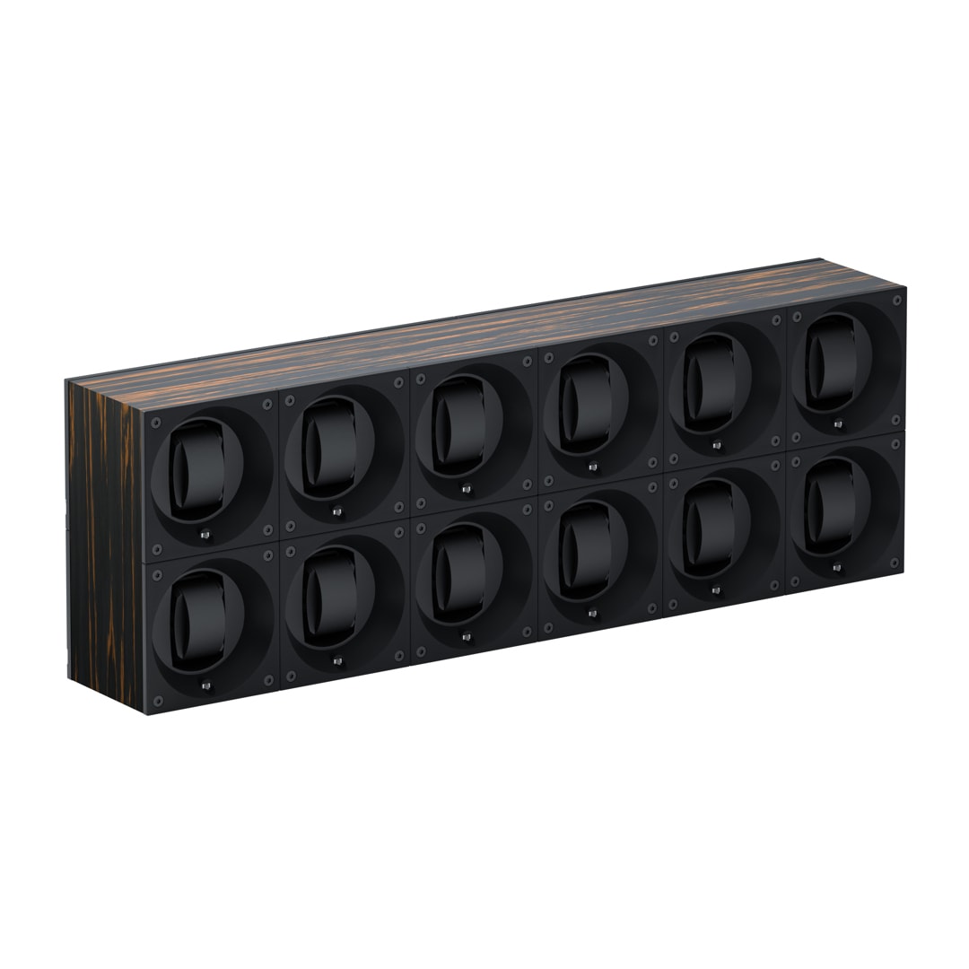 SwissKubik Masterbox Palmenholz - 12 Uhren