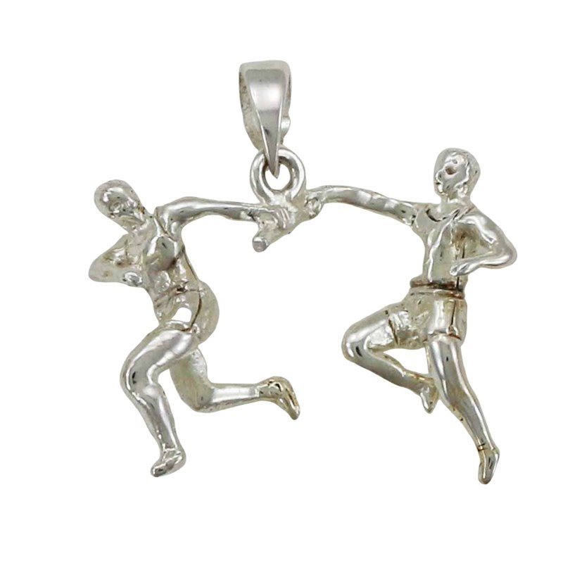 Pendentif athlétisme le relais - Argent massif