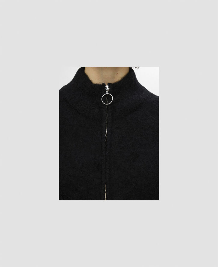 Selected Femme SLFSIA RAS LS ALPACA BLEND KNIT ZIPPER CARDIGAN Sort