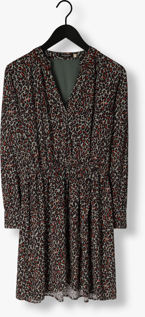 SCOTCH & SODA groene scotch & soda mini jurk elasticated waist mini dress