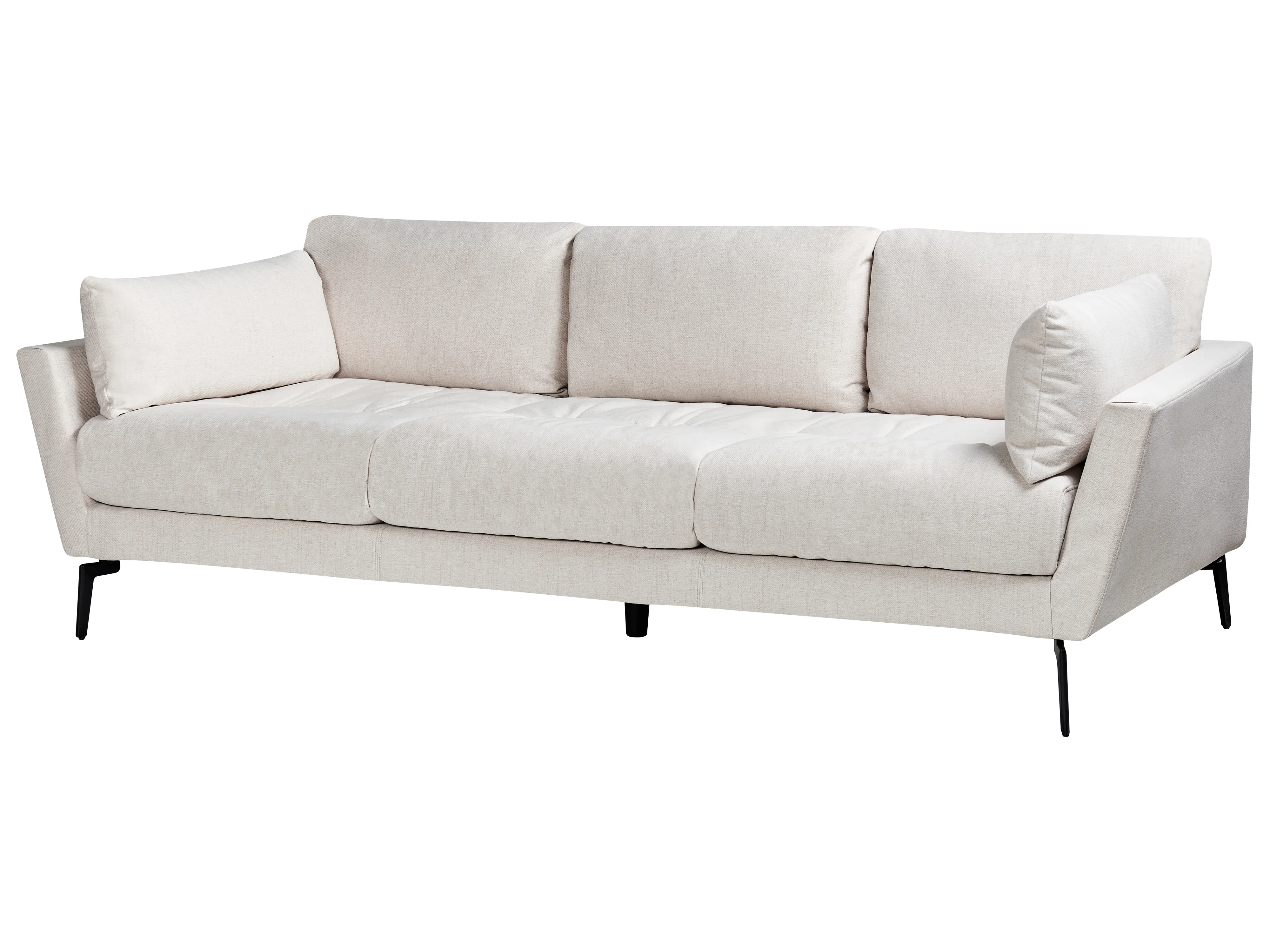 Bank 4-zits NENOLA Stof Lichtbeige