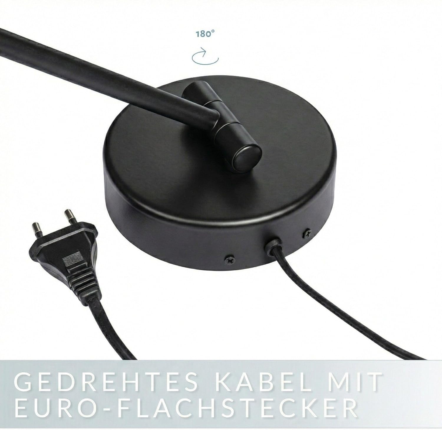 LED Kosmetikspiegel Modena schwarz – 360° Wand-Schminkspiegel mit Dimmer, Tageslicht-LEDs & 5x/10x Vergrößerung für perfektes Make-up