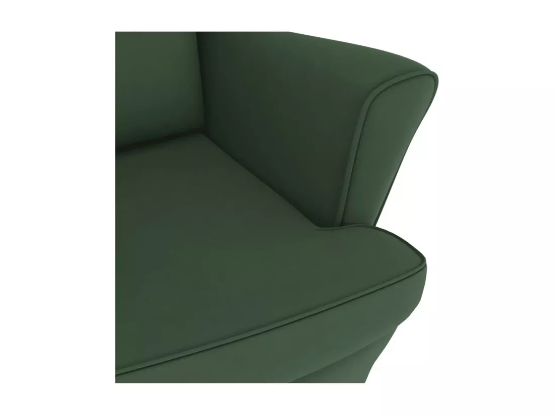 Chaise à bascule avec pieds en bois et tabouret Vert foncé