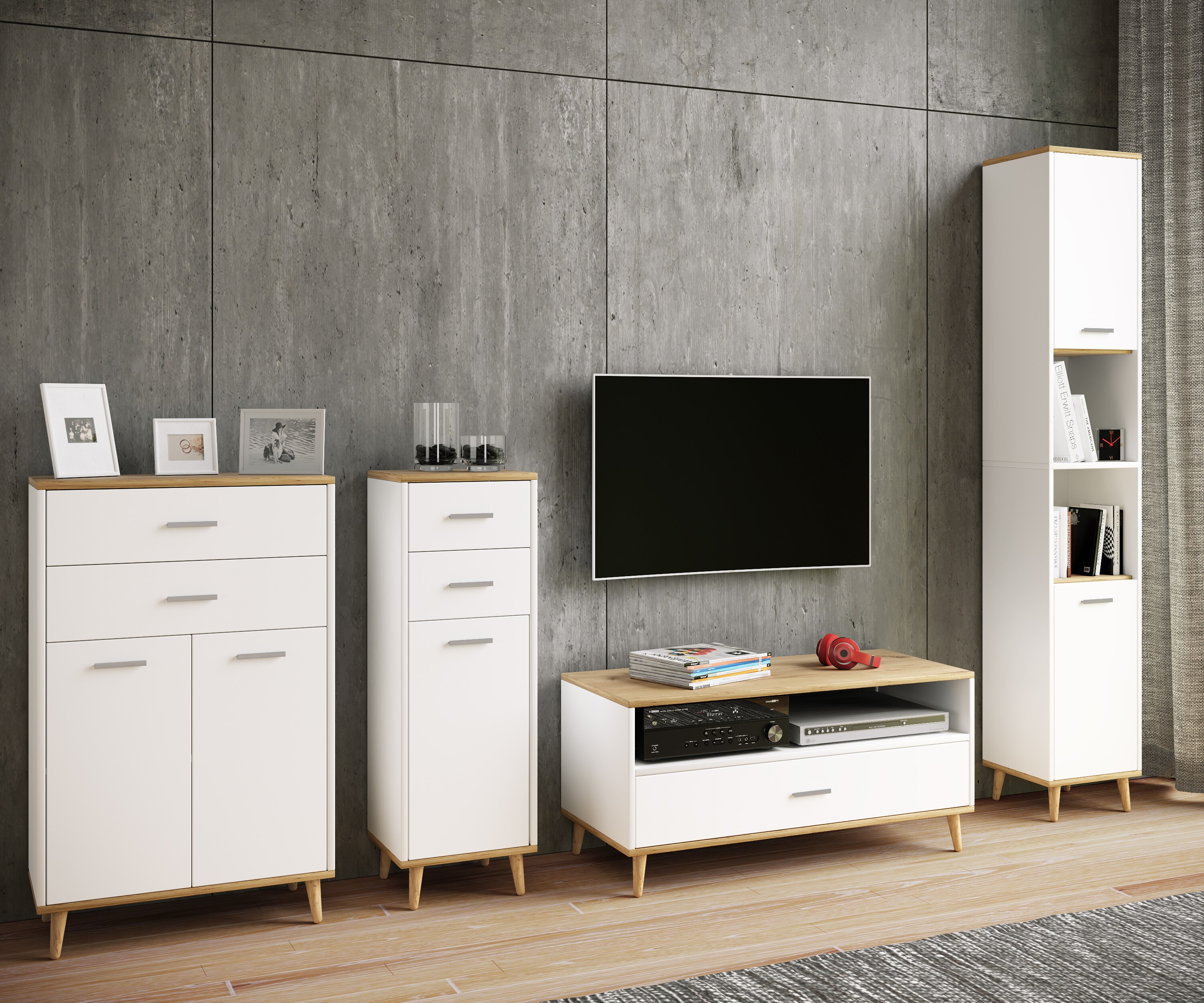 VCM Badmöbel Midischrank Badschrank Badezimmer Kommode Highboard Schublade Landos