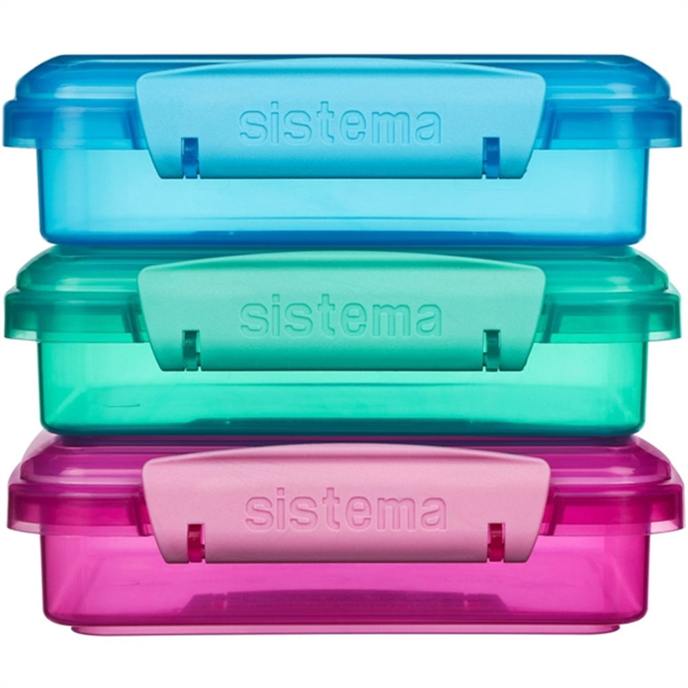 Køb Sistema Sandwich Box Madkasse 450 ml Lunch Mixed Pack 3-pak