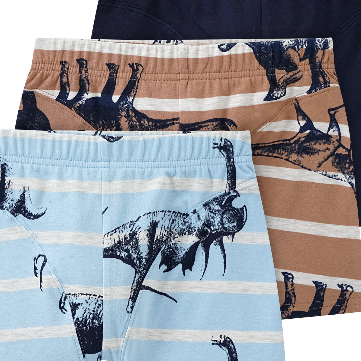 Yigga 3 Jungen Boxer im Set hellblau / hellbraun / dunkelblau