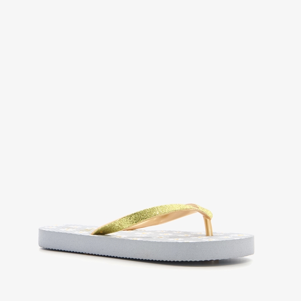Meisjes teenslippers met madeliefjes