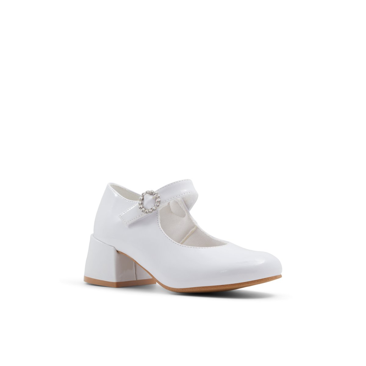 RACHEL-Francine-jg-Mary Jane Ballerine - Talon bloc - Blanc