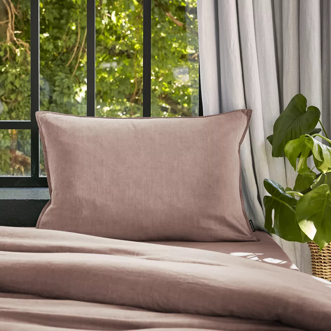 Taie d'oreiller rectangulaire lyocell Tencel™ lavé (50 x 80 cm) Olivia Rose blush