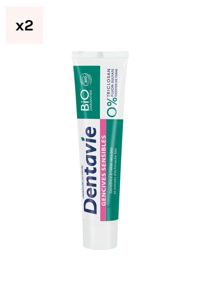 Dentifrices bio gencives sensibles - Aloe Vera & extrait d'échinacées bio - 2 x 75 ml