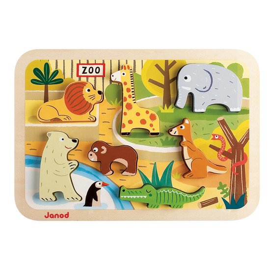 Chunky Puzzle bois 7 pièces   Dinosaures        de               Janod