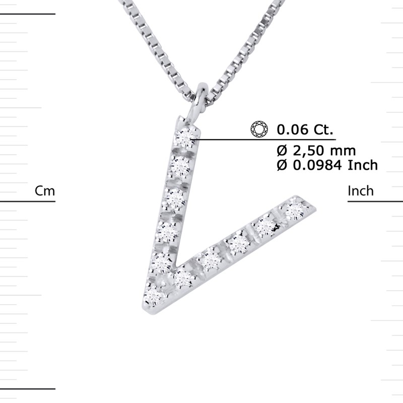 Collier ALPHABET Diamants 0,06 Cts  LETTRE 