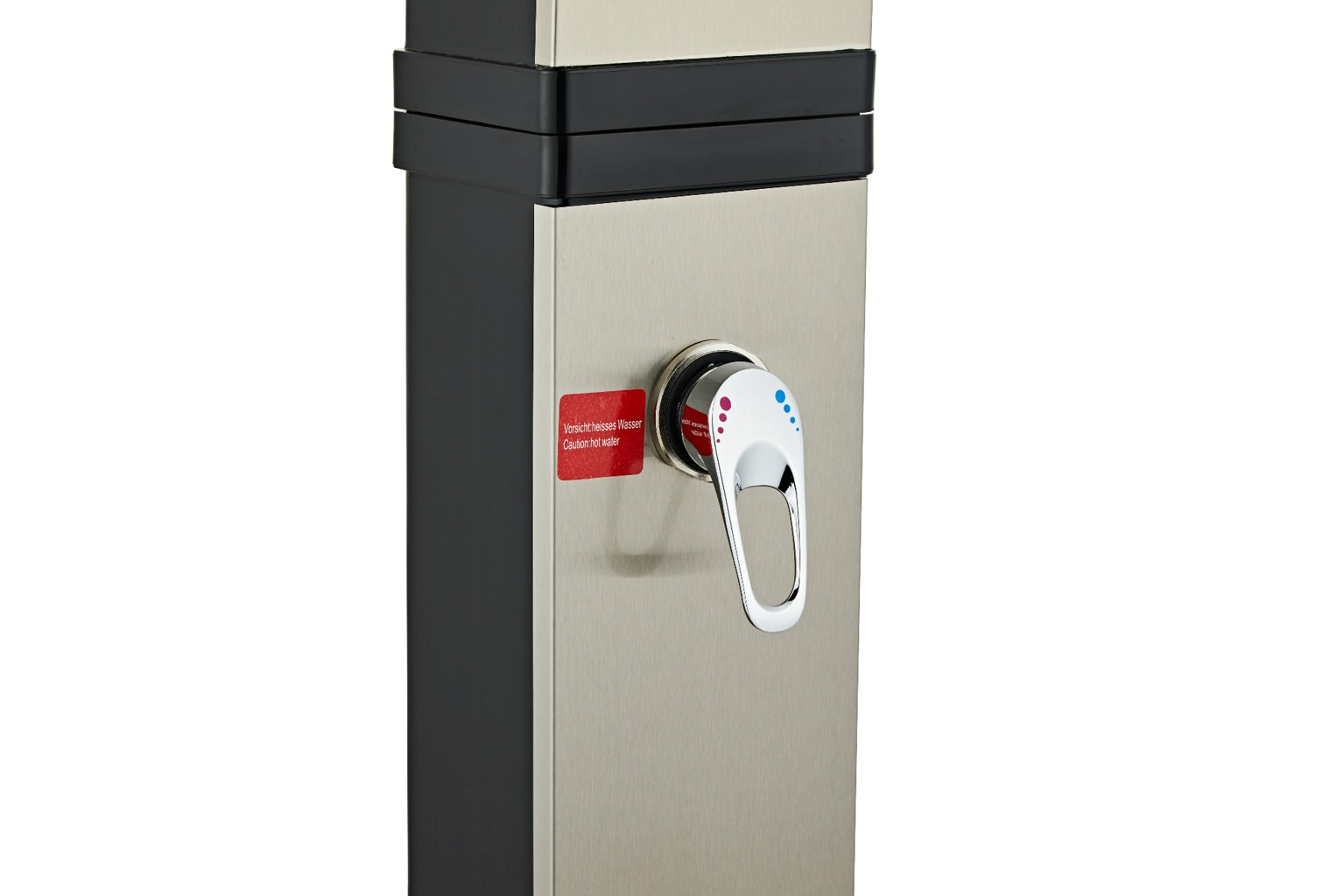 Badstuber Quartz buitendouche met voetendouche en mengkraan zwart/geborsteld nikkel