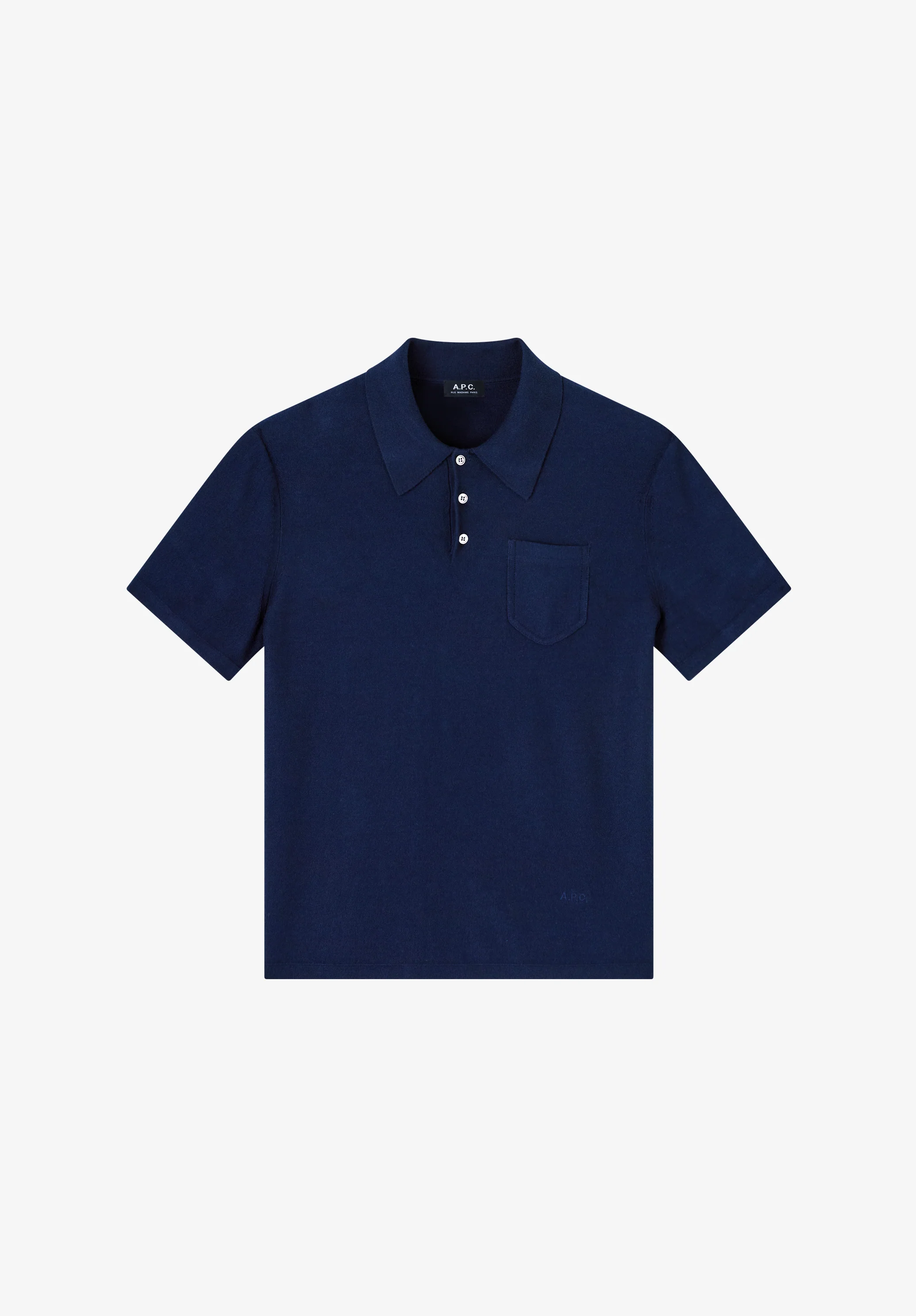 Polo bleu marine en mélange coton et cachemire - Dark navy