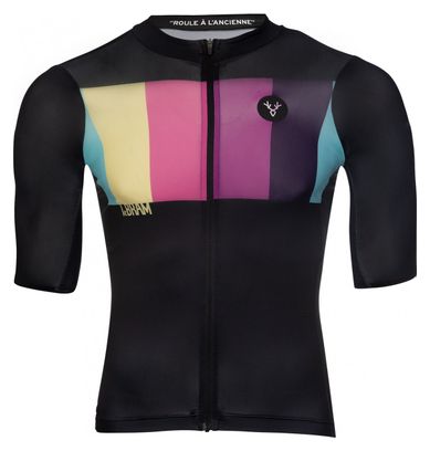Maillot Manches Courtes LeBram Aubisque Noir Ciel Coupe Ajustée