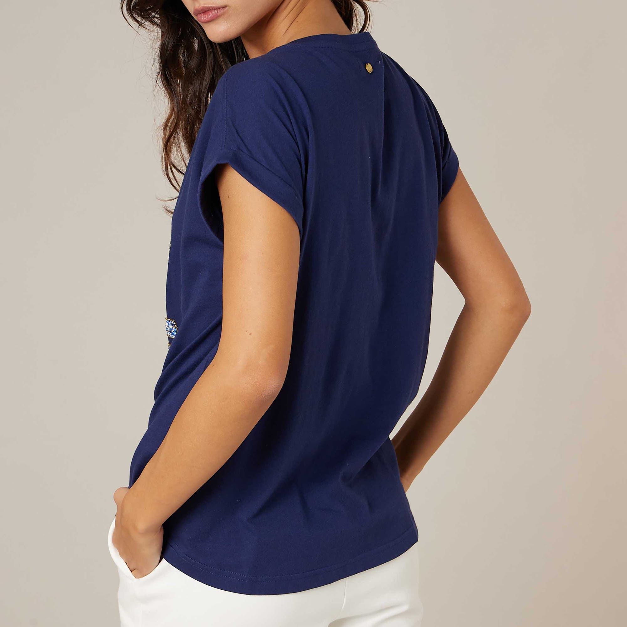 T-shirt Femme bleu marine