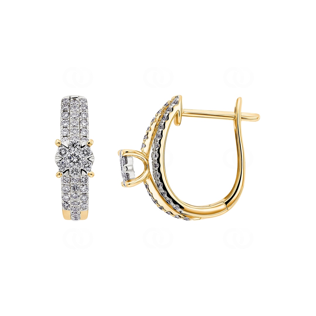 0.49 Karat Diamant-Kreolen 750/18 K Gelbgold