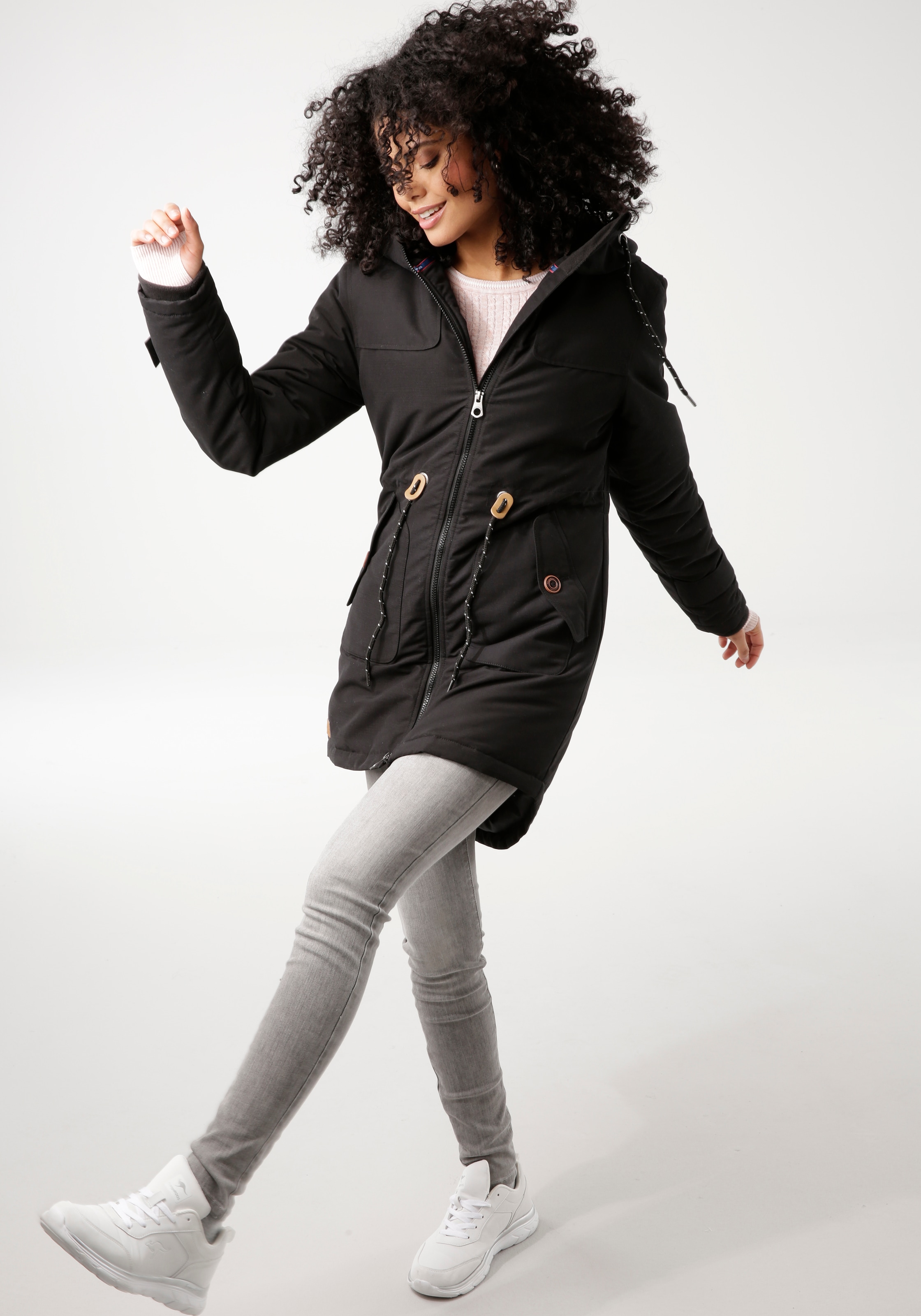 KangaROOS Winterjacke mit Kapuze mit Fleece-Fütterung