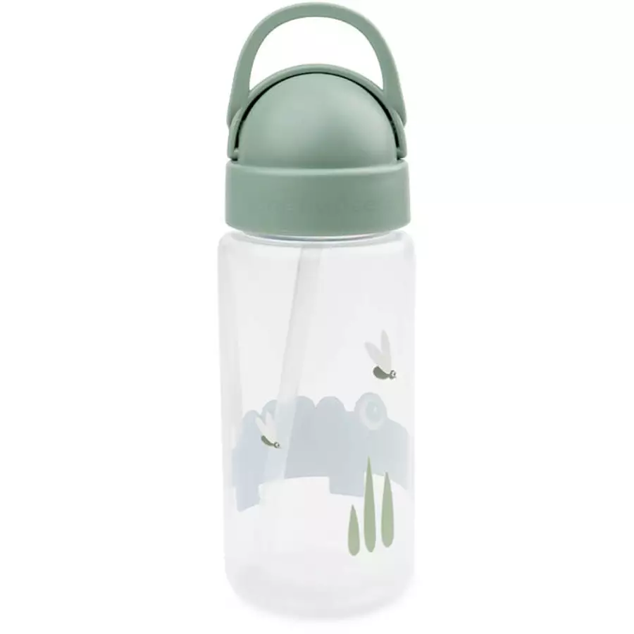Done by Deer™ Trinkflasche mit Strohhalm Croco Grün
