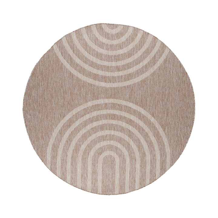 Rond In- & Outdoor vloerkleed - Sierra Arches Beige/Creme