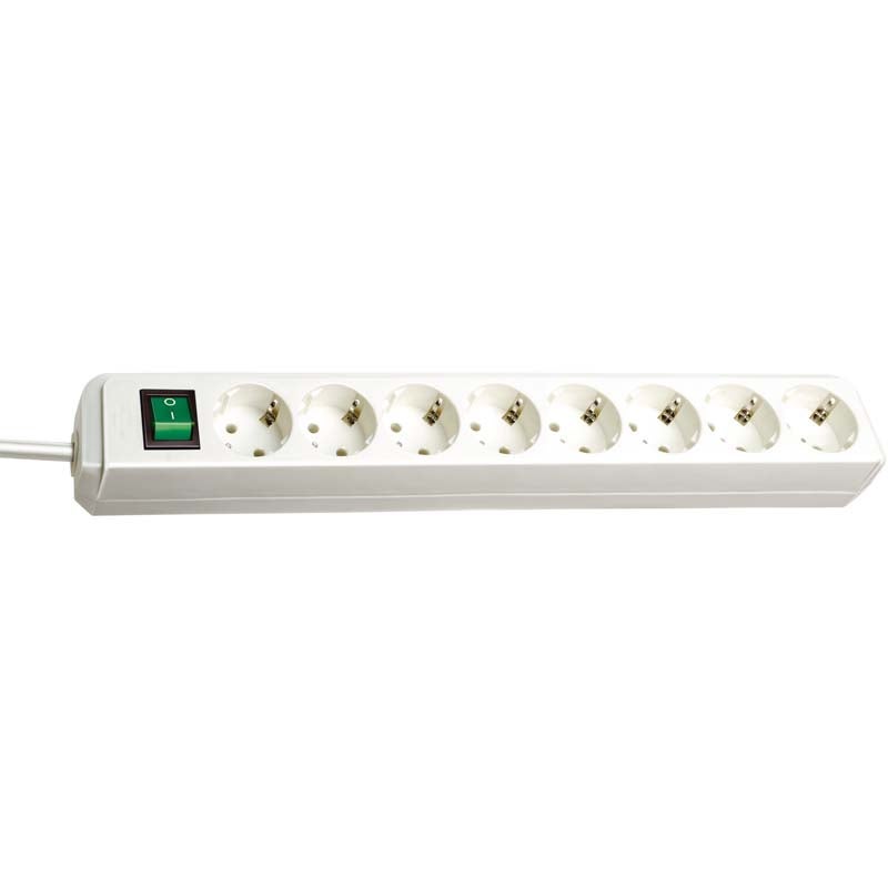Brennenstuhl ECO-Line 1159320018 8-voudige stekkerdoos met veiligheidsschakelaar wit