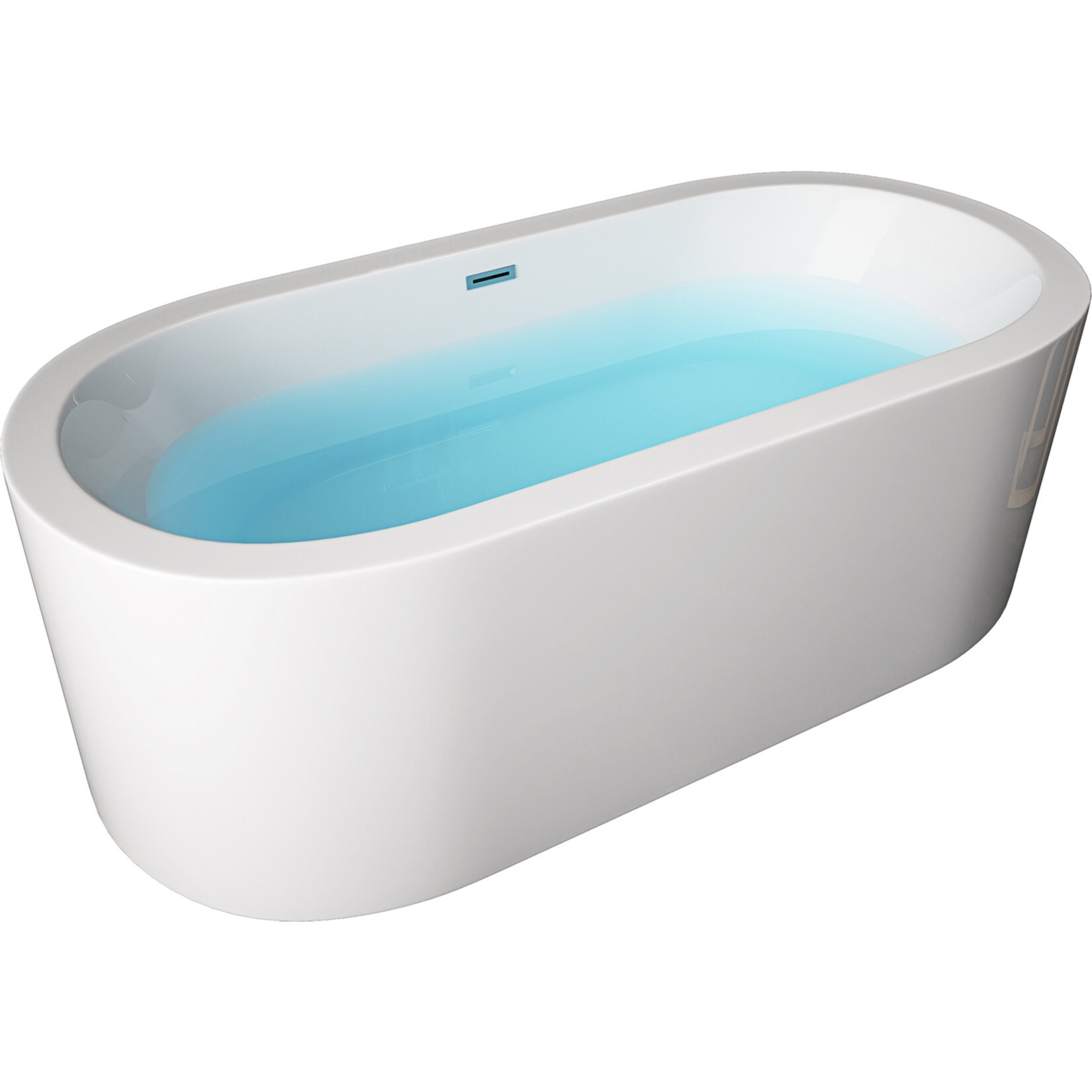 TroniTechnik® Freistehende Badewanne PIPERI Maße ca. 168 x 80 x 60cm Wanne - Füllmenge 210 Liter, aus Acryl mit Siphon