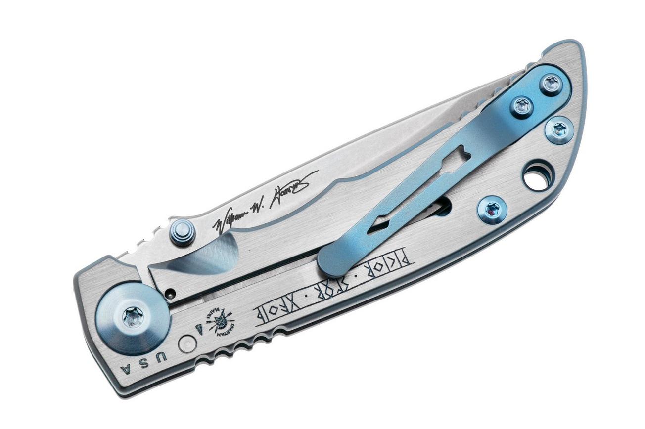 Spartan Harsey Folder 3.25 SF10C-VIK-TRL-WALK, Stonewashed CPM MagnaCut, Viking Trail Walker Blue/Grey Titanium zakmes