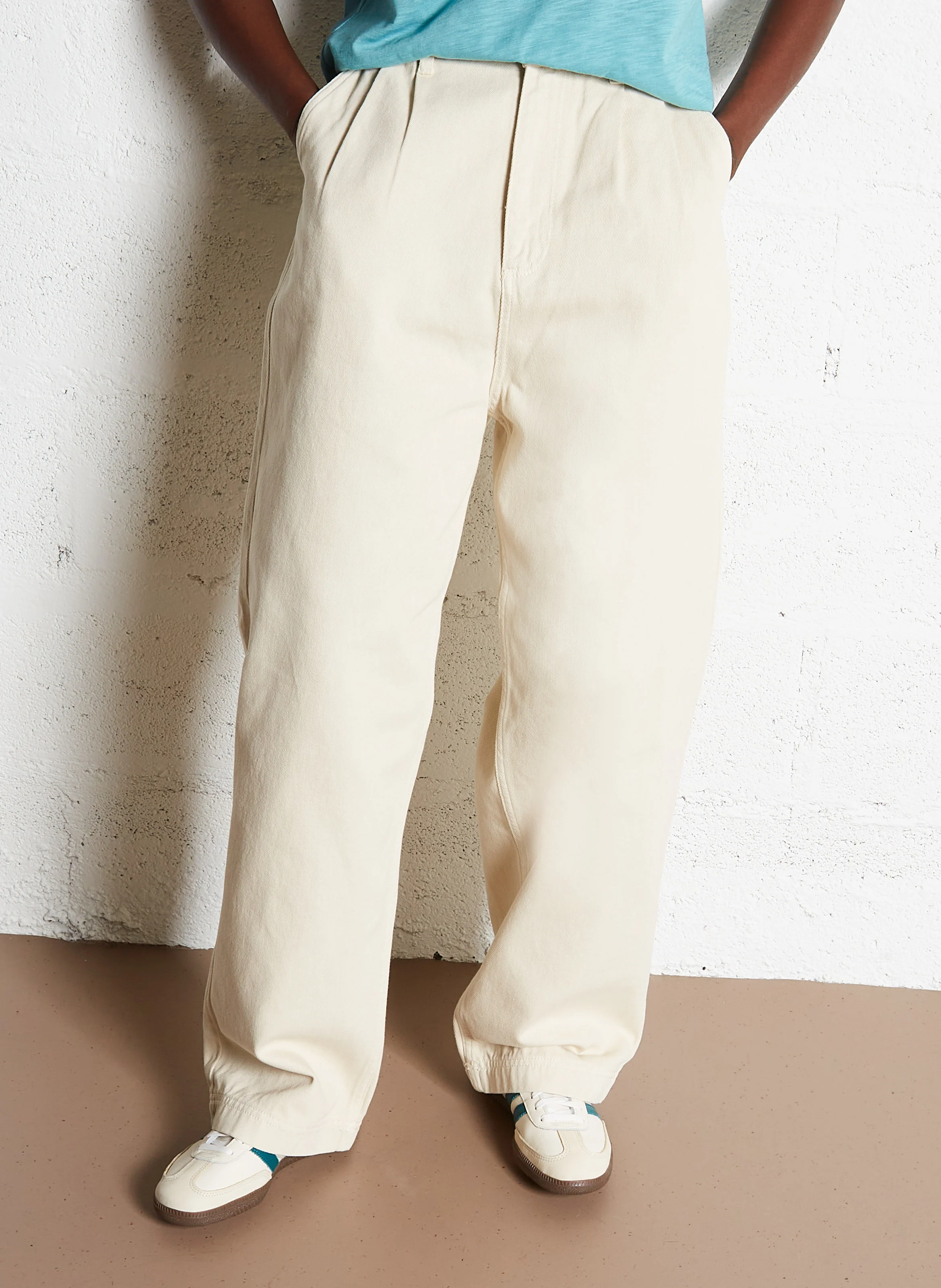 HUGO - Pantalon droit taille haute en coton | Beige