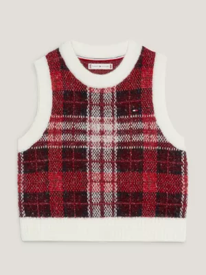 Colete de malha xadrez tartan