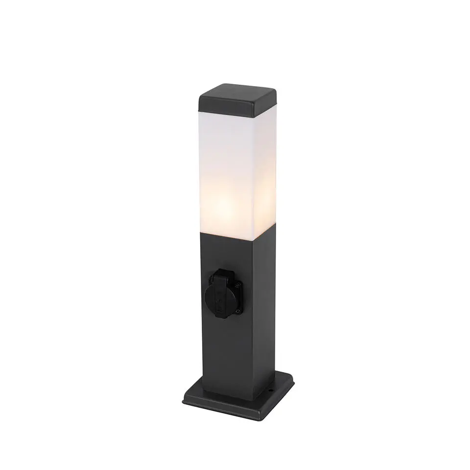 Qazqa staande buitenlampen malios grijs e27
