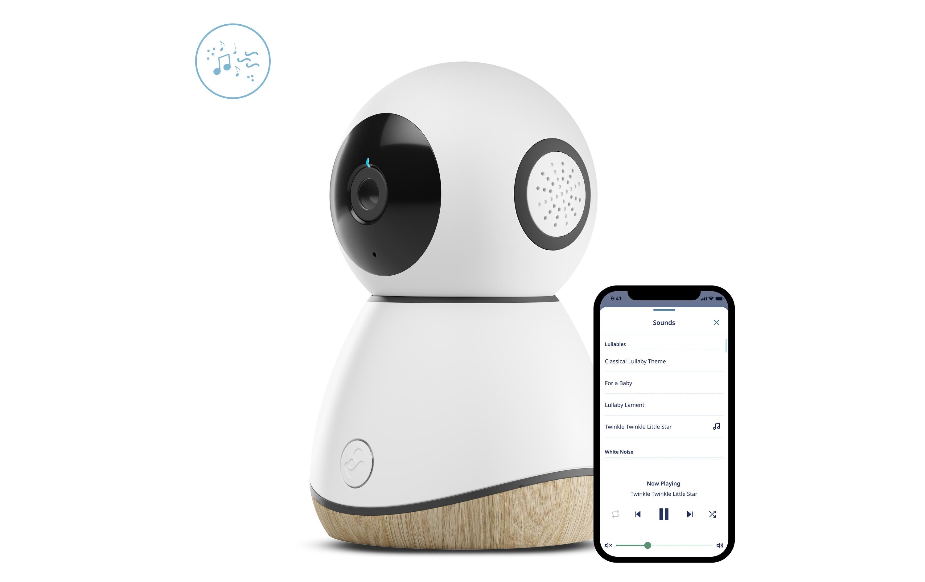 Babyphone See White WoodVideo-Babyphone mit HD-Live-Streaming