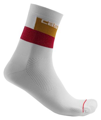 Chaussettes Unisexe Castelli Blocco 15 Blanc Ivoire