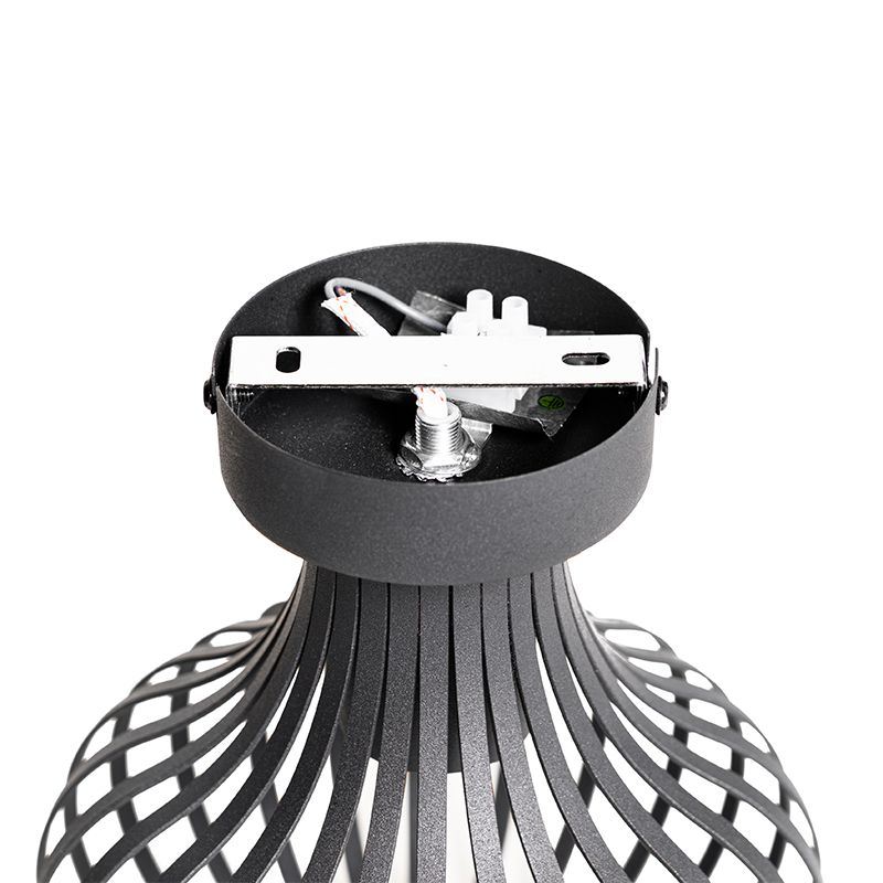 Moderne plafondlamp zwart 18 cm - Saffira