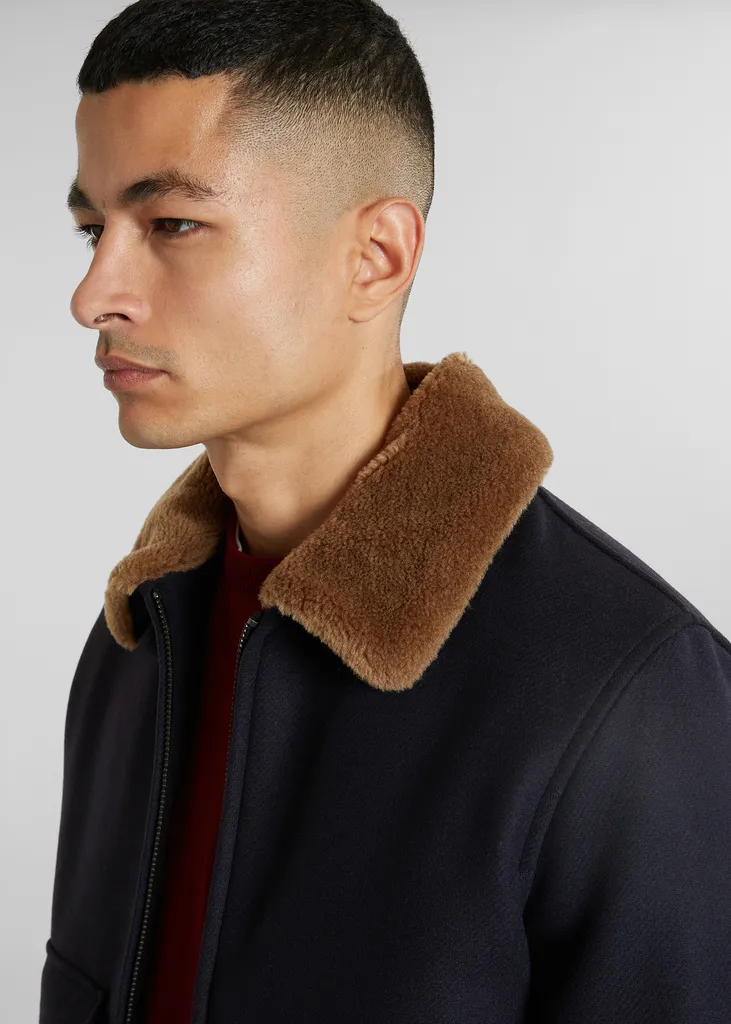 Blouson col effet mouton en laine vierge L'Exception Paris