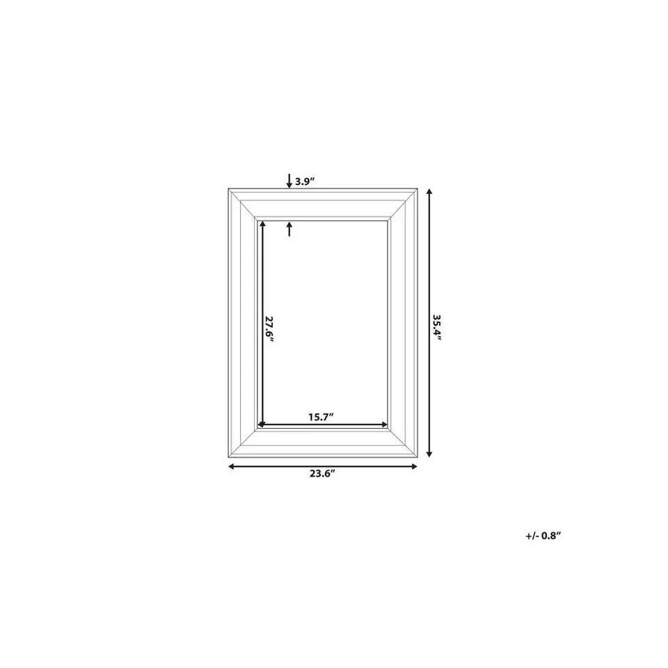 LUNEL S - Wandspiegel - Zwart - Synthetisch materiaal
