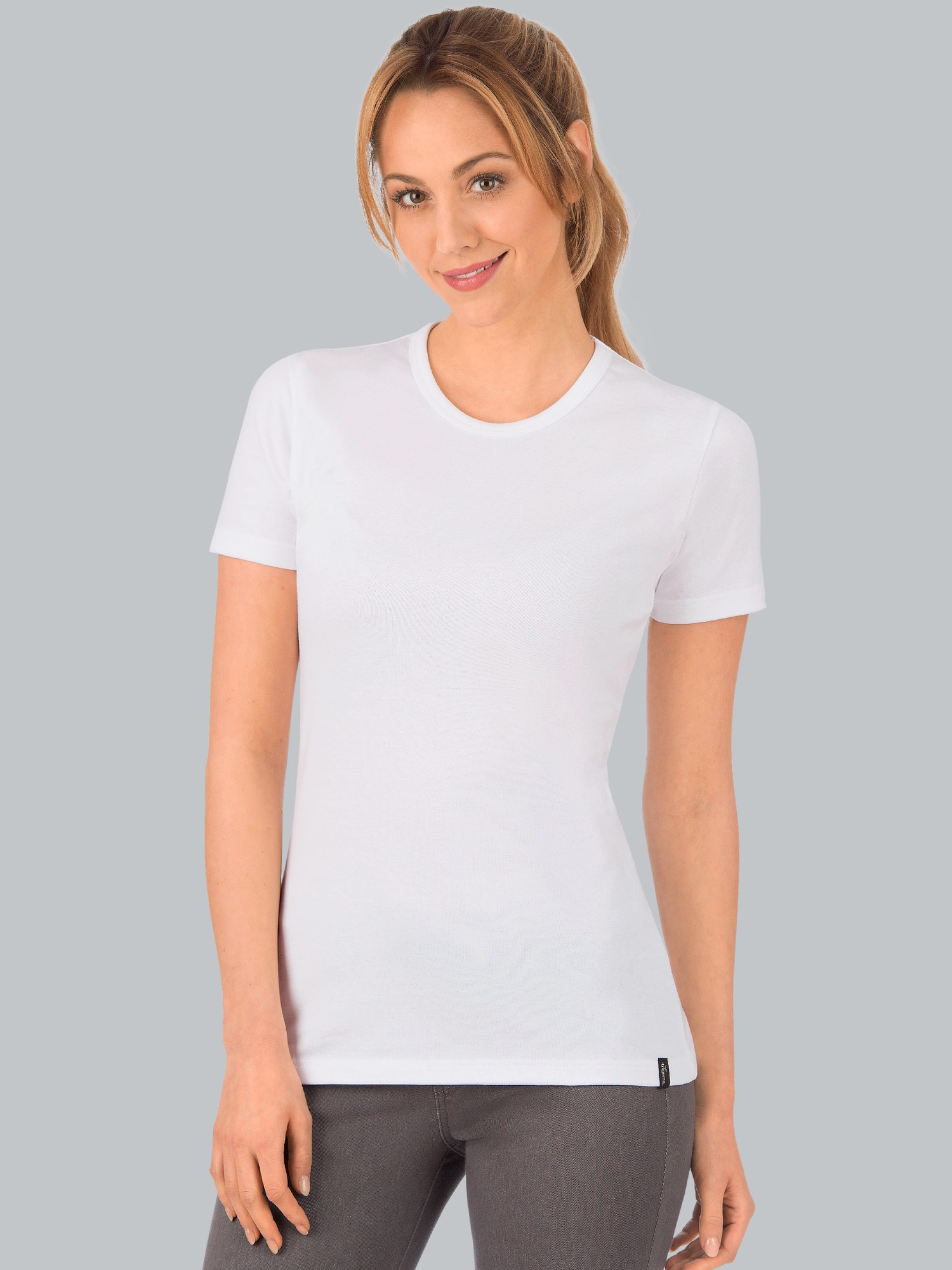 T-Shirt aus Baumwolle/Elastan Weiss