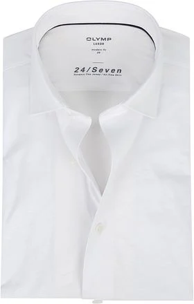 OLYMP Luxor Jersey Stretch Overhemd 24/Seven Wit 120264-00 kopen