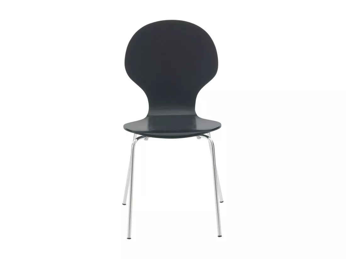 Lot de 4 Chaise de conférence - Bois - Noir - DIEGO