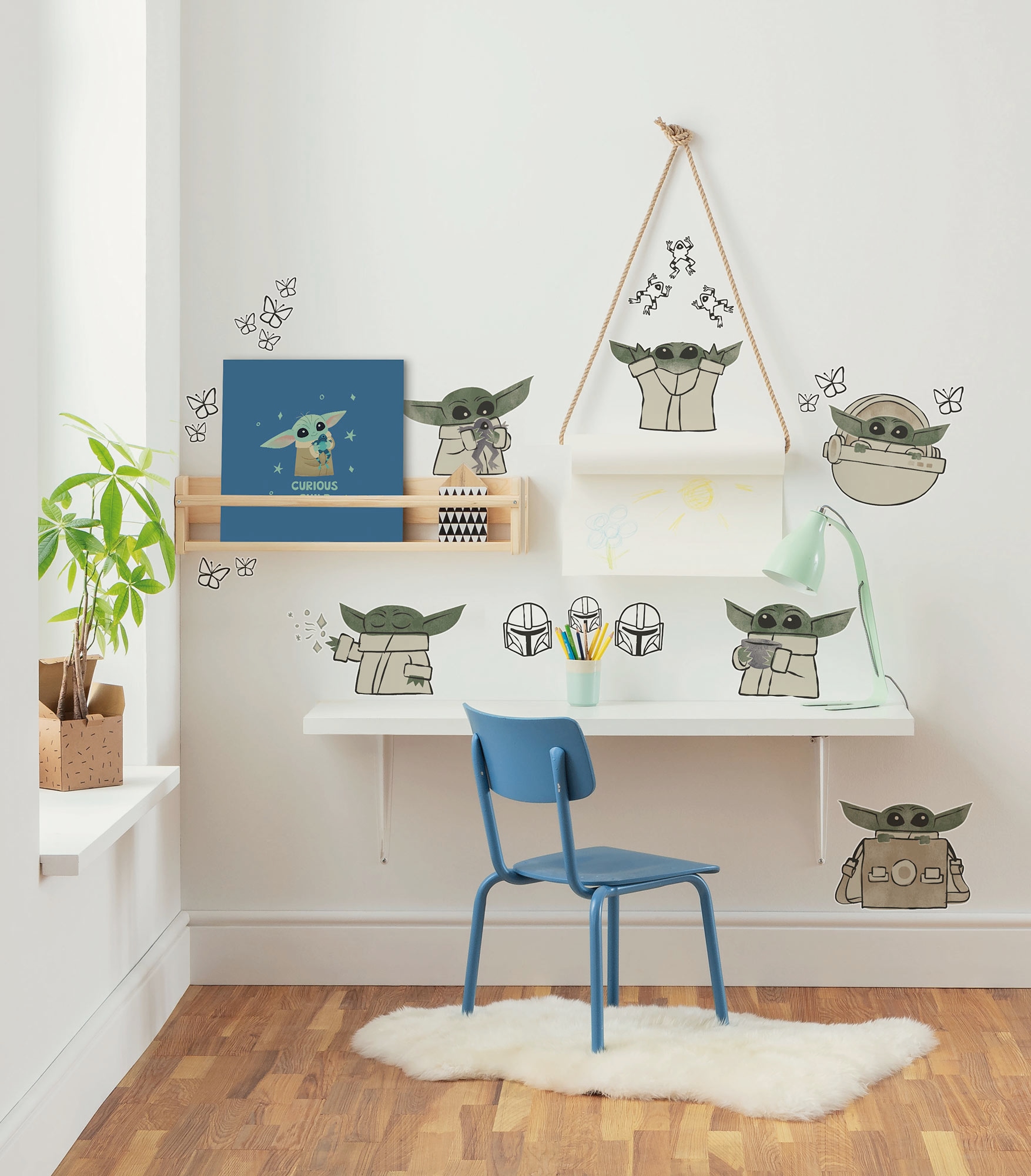 Komar Wandtattoo »Star Wars The Mandalorian Grogu Cute« 50 x 70 cm (Breite x Höhe) - Kinderzimmer, Wandsticker