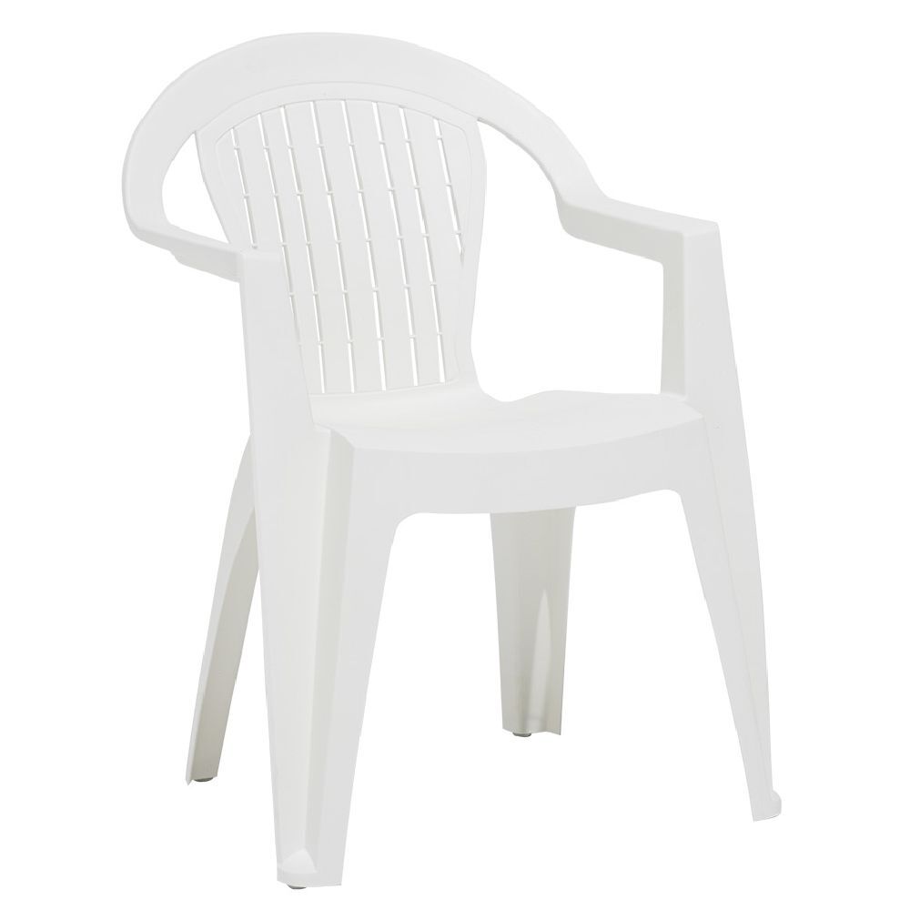 Fauteuil monobloc Viva plastique blanc 56x54xH80cm