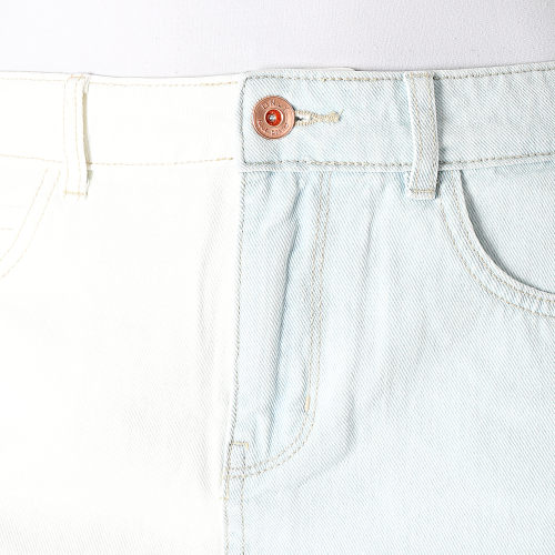 Jupe Jean Femme Vega Life Blanc Bleu Wash