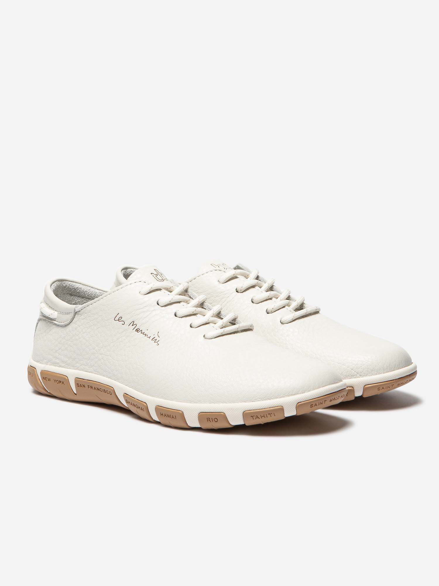 Tennis Femme Confort Cuir Blanc