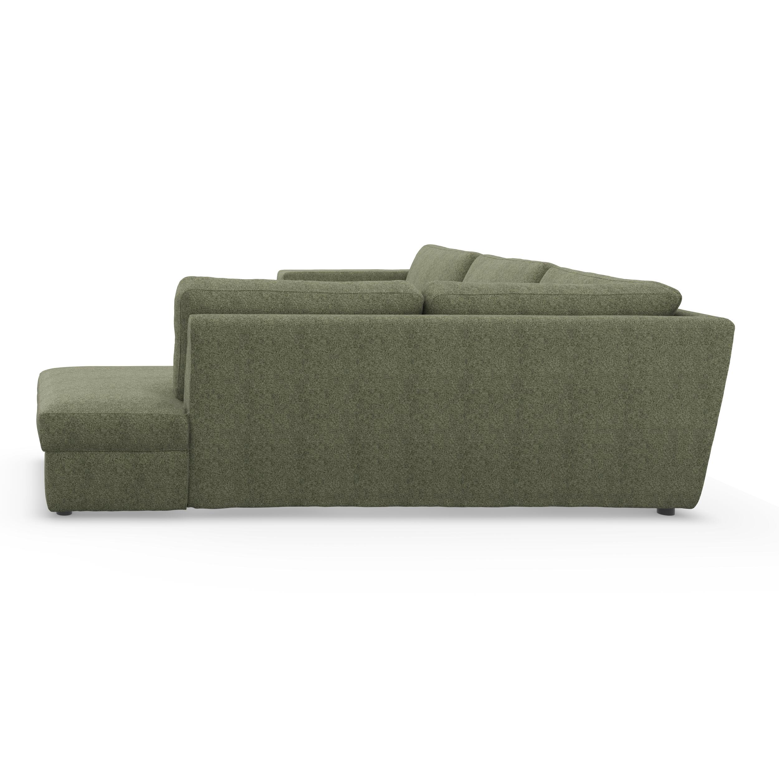 Lean højrevendt hjørnesofa med pufafslutning