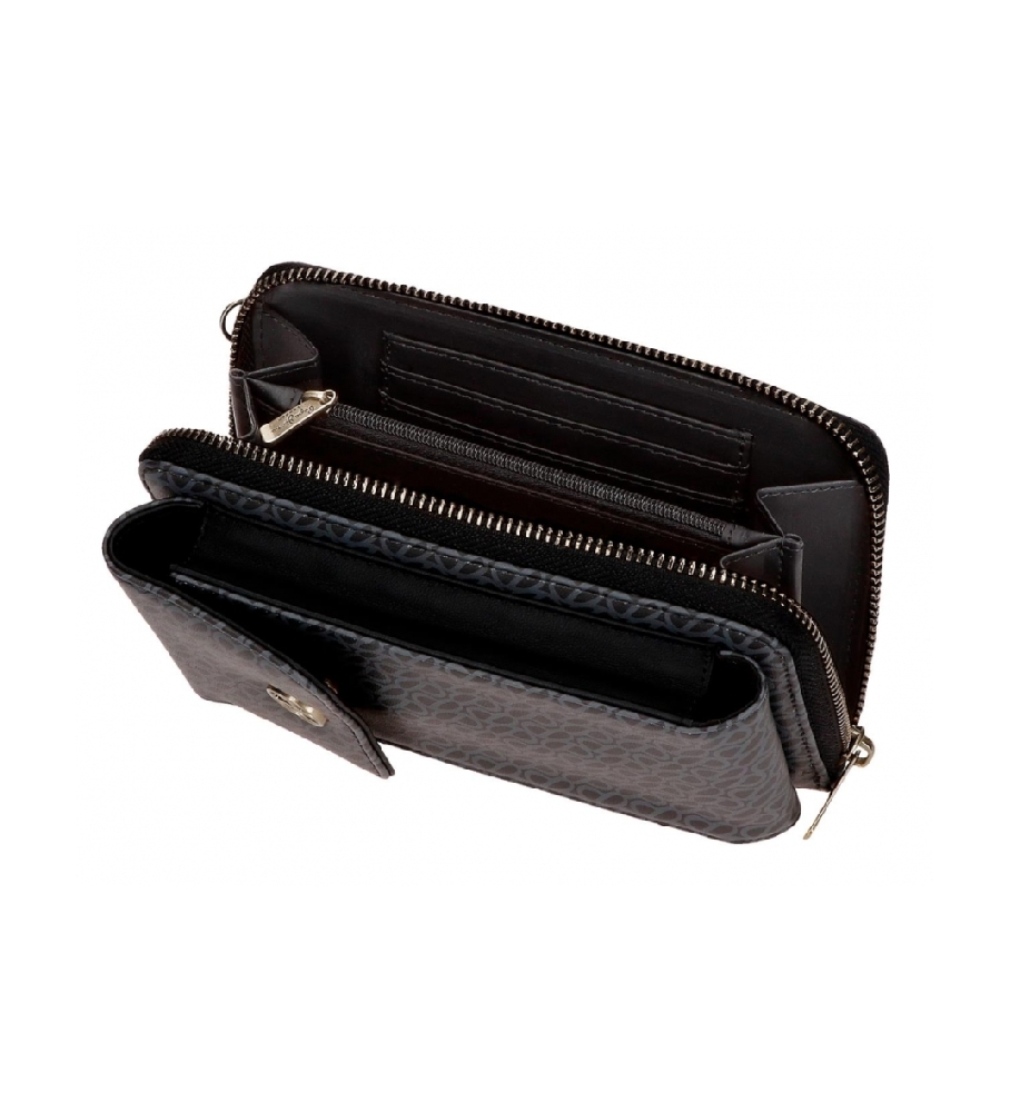 Bolsa de ombro para celular Megan preta da Pepe Jeans