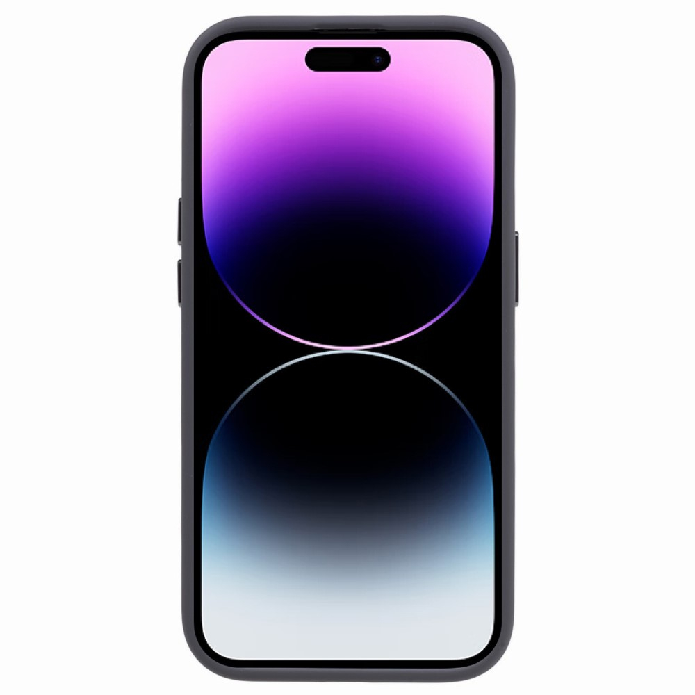 iPhone 15 Pro Max Silikon Hardcase Hülle mit Alu Kamerarahmen - Grau