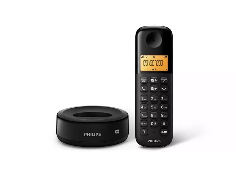 Philips Schnurlostelefon D1651B Schwarz Schnurlostelefon mit Anrufbeantworter
